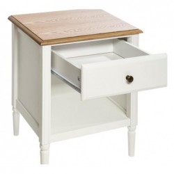 Table de chevet "Solen" Bois, Blanc, H.61 cm