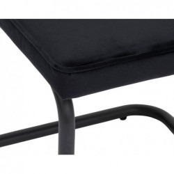 Chaise "Sersi", pieds acier Velours noir