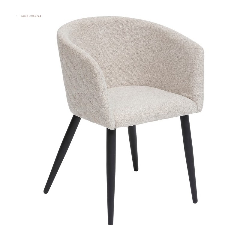 Fauteuil "Marlo" Velours, Beige