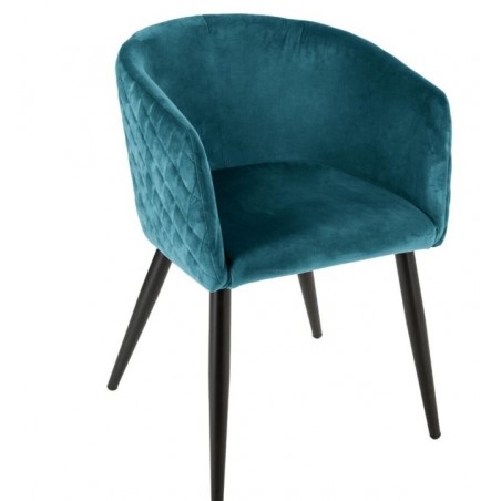 Fauteuil "Marlo" Velours, Bleu canard