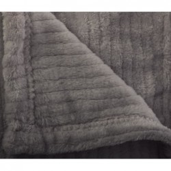 Plaid "Andrew" flanelle Noir Gris 125x150 cm