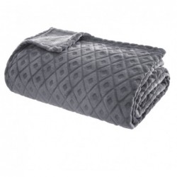 Plaid "3D Losange" flanelle Gris ardoise, 180x230 cm