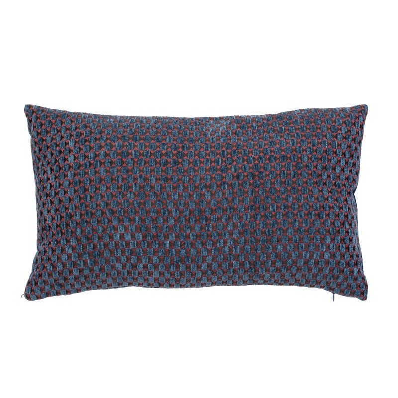 Coussin jacquard "Zaika" Bleu égéen, 30x50 cm