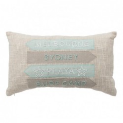 Coussin "Australie" Beige, Bleu, 30x50 cm