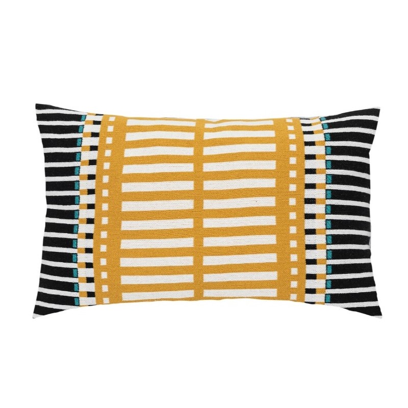 Coussin "Joyful" Tricot, jaune ocre, 38x58 cm