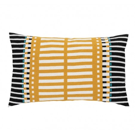 Coussin "Joyful" Tricot, jaune ocre, 38x58 cm