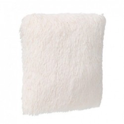 Coussin fausse fourrure Blanc ivoire, 45x45 cm