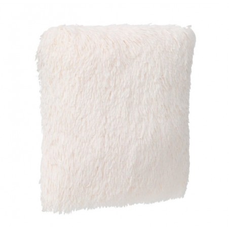 Coussin fausse fourrure Blanc ivoire, 45x45 cm