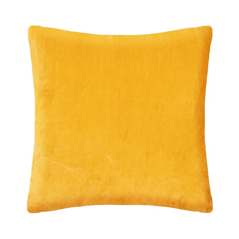 Coussin "Otto", velours Jaune moutarde, 55x55 cm