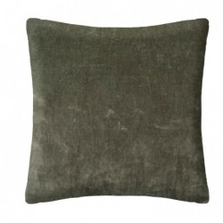 Coussin "Otto", velours Vert kaki, 55x55 cm