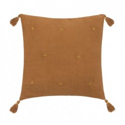 Coussin "Jamana" Marron cannelle, 40x40 cm