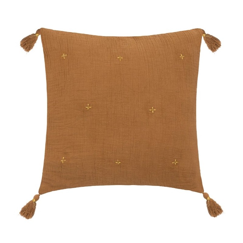 Coussin "Jamana" Marron cannelle, 40x40 cm