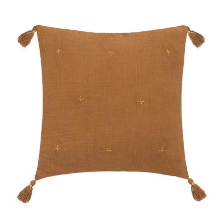 Coussin "Jamana" Marron cannelle, 40x40 cm