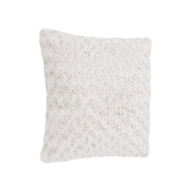 Coussin fourrure bouclé Beige, 45x45 cm