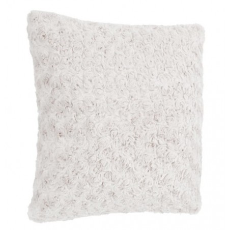 Coussin fourrure bouclé Beige, 45x45 cm