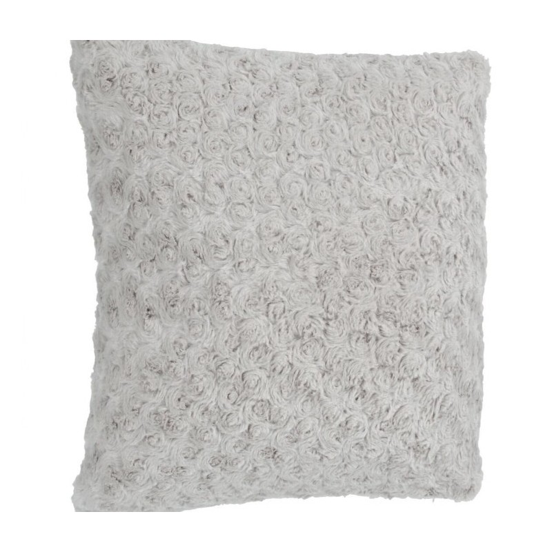 Coussin fourrure bouclé Gris, 45x45 cm