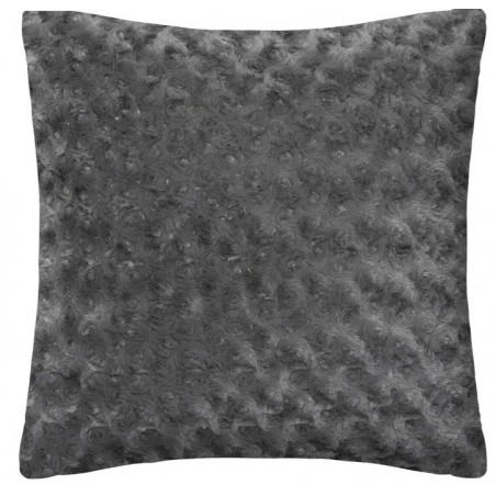 Coussin fourrure bouclé Gris ardoise, 45x45 cm