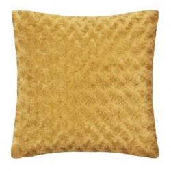 Coussin fourrure bouclé Jaune moutarde, 45x45 cm