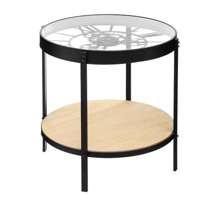 Table d'appoint horloge Noir, D.51 cm