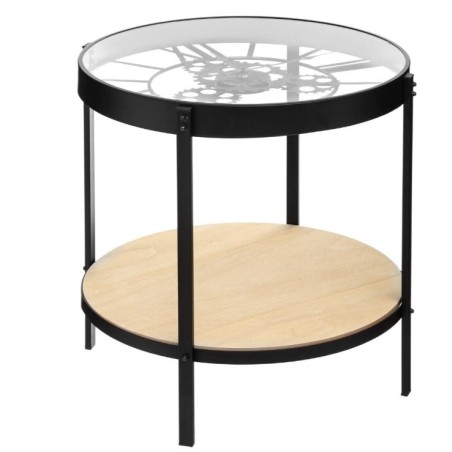 Table d'appoint horloge Noir, D.51 cm