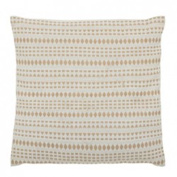 Coussin motifs jacquard "Micah" Beige Lin, 38x38 cm