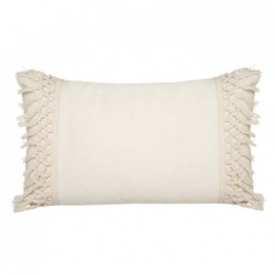 Coussin macramé Blanc ivoire, 30x50 cm