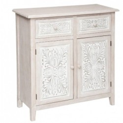 Buffet 2 portes  Bois blanchi, 80x85 cm