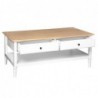 Table basse "Solen" Bois, Blanc, 110x60 cm