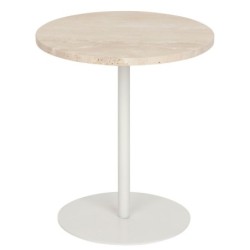 Table d'appoint "Celen" Travertin blanc, 40x45cm