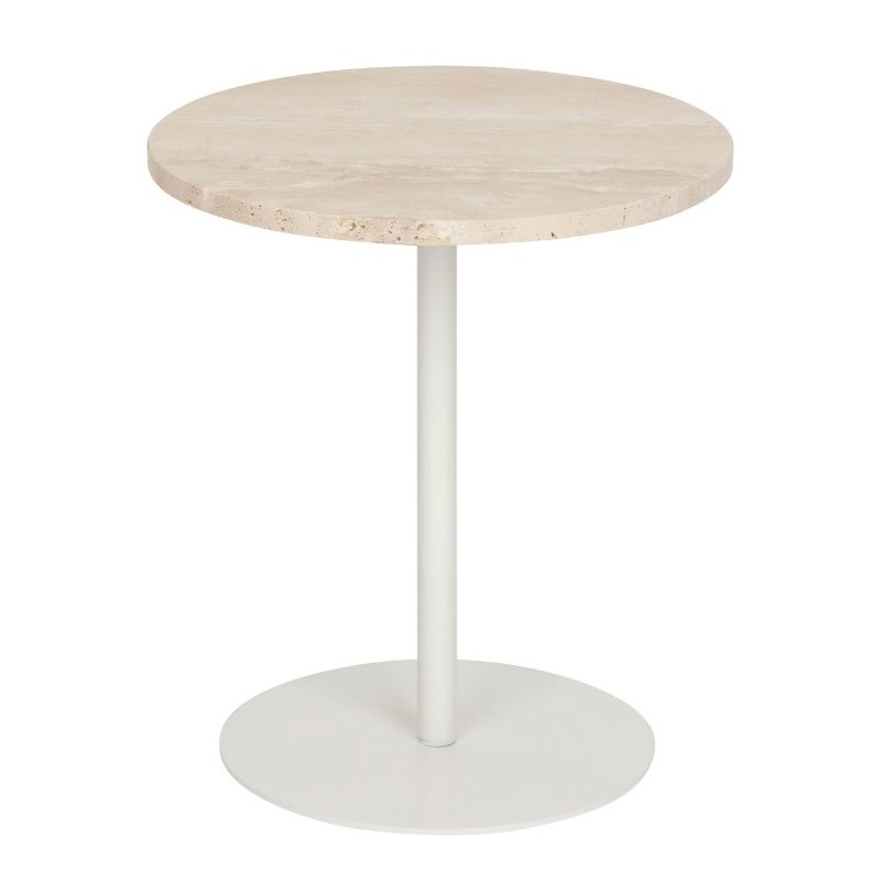 Table d'appoint "Celen" Travertin blanc, 40x45cm