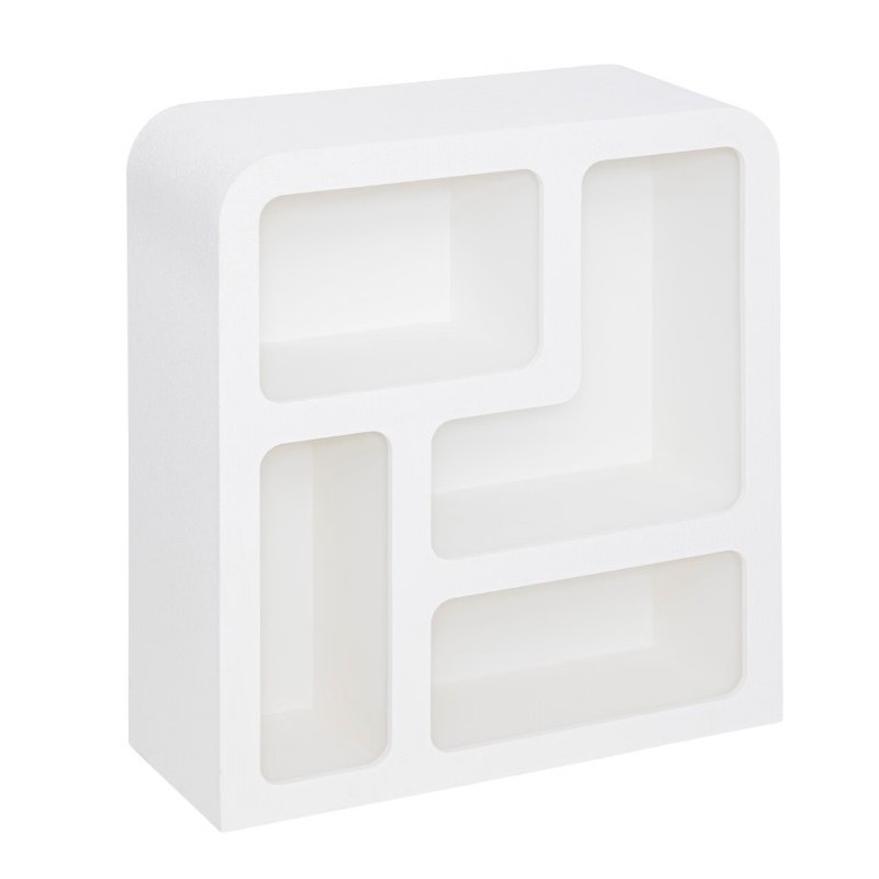 Meuble 4 niches Soleya Blanc, 75x30 cm