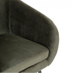 Fauteuil Velours, Vert kaki