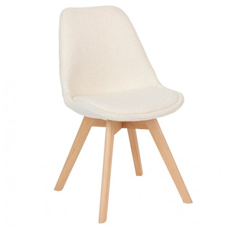 Chaise "Baya", pieds hêtre
Bouclette, Blanc