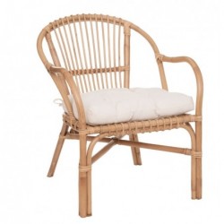 Fauteuil "Neta"
Rotin, Tissu blanc