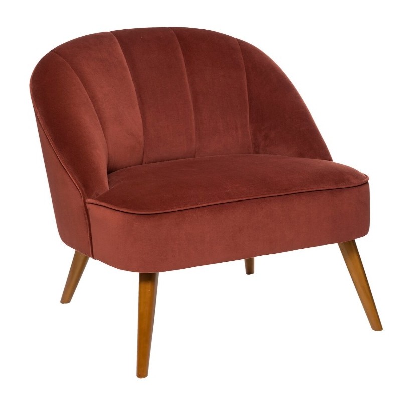 Fauteuil Velours, Rose terracotta