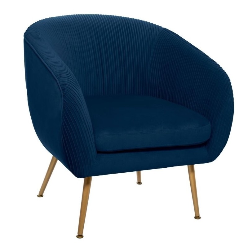 Fauteuil Velours plissé, Bleu