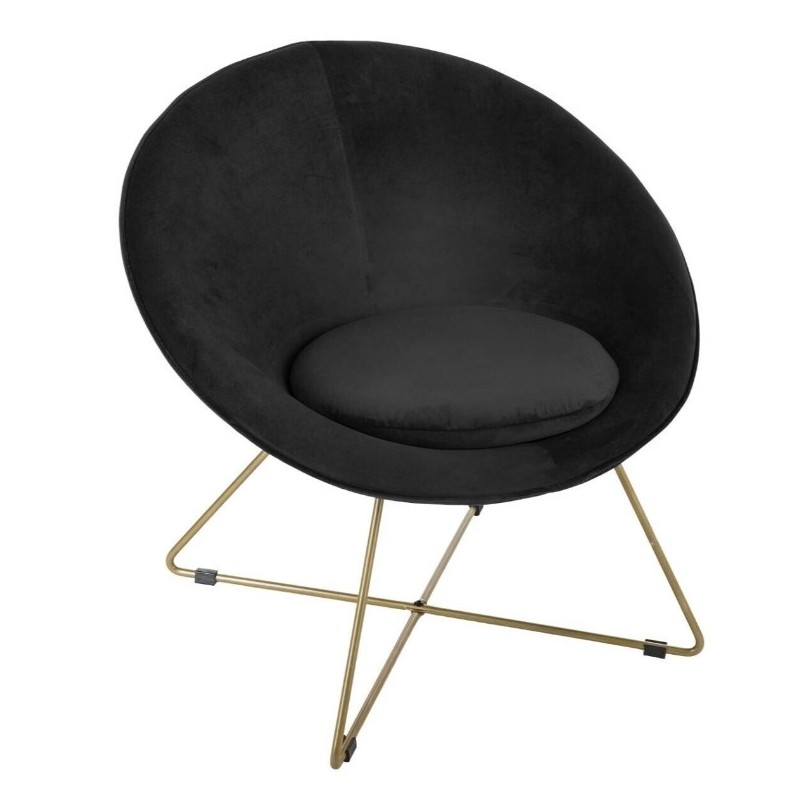 Fauteuil "Evan"
Velours, Noir