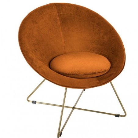 Fauteuil "Evan" Velours, Ambre