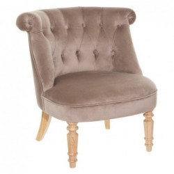 Fauteuil "Sixtine" Velours, Gris taupe