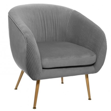 Fauteuil Gris "Solaro"
Velours plissé, Gris