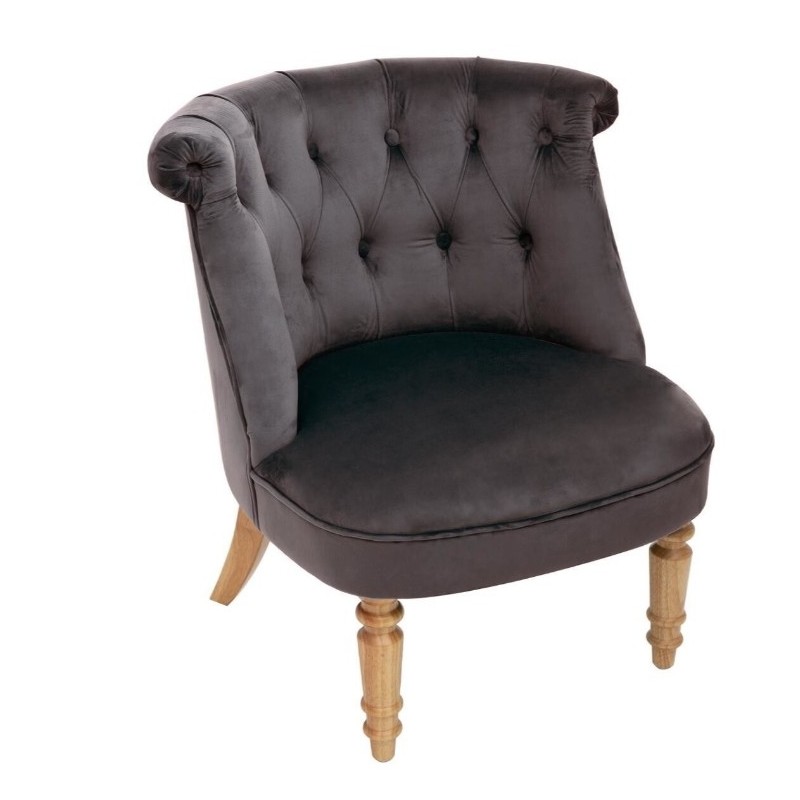 Fauteuil "Sixtine"
Velours, Gris