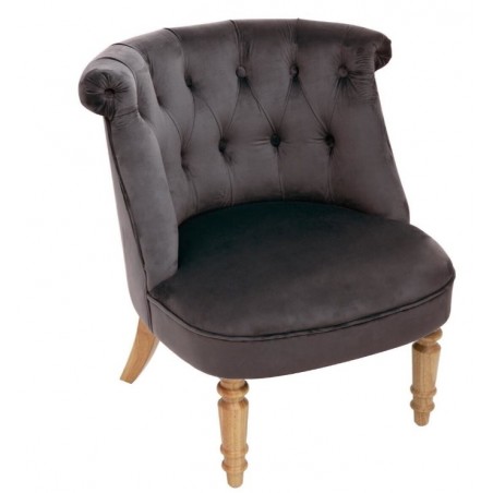 Fauteuil "Sixtine"
Velours, Gris