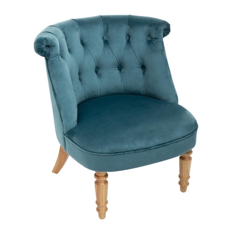 Fauteuil "Sixtine" Velours, Bleu