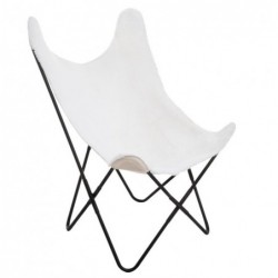 Fauteuil "Oslo" Blanc, Façon fourrure