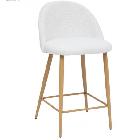 Chaise de bar "Slano" Velours blanc