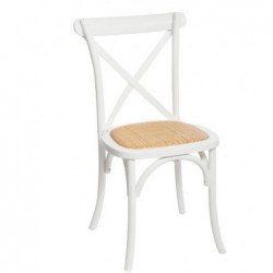 Chaise "Isak" Hêtre et cannage, Blanc