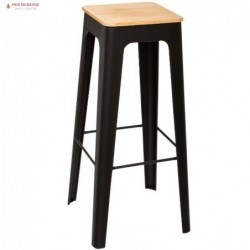 Tabouret de bar "Loga" noir
Métal et bois, Noir