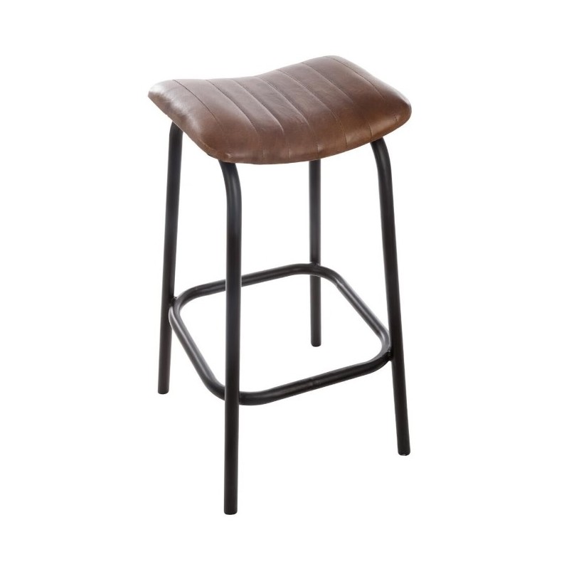 Tabouret de bar "Nils"
Cuir marron, Métal